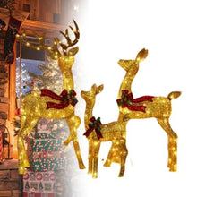 3-Piece Large Lighted Christmas Deer Family Set Outdoor Yard Decoration with LED Lights, Stakes, Zip Ties for Yard Patio Lawn Garden Party 2
