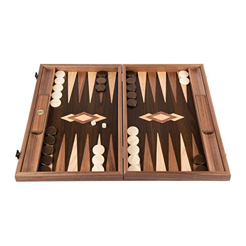 WE Games Luxury Walnut Backgammon Set 19" Handcrafted