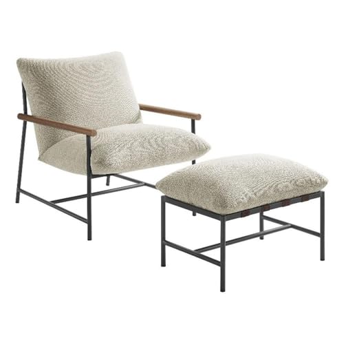 Modway Raya Outdoor Patio Sling Chair and Ottoman Set Ivory