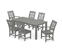 Martha Stewart by POLYWOOD® Chinoiserie 7-Piece Parsons Dining Set (Exclusive) in Slate Grey