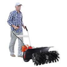 52CC 2.5HP Gas Powered Walk-Behind Sweeper, 2-Stroke Single Cylinder Artificial Grass Brush for Driveway, Turf & Snow Cleaning, 8500-10500 RPM Commercial Grade Broom
