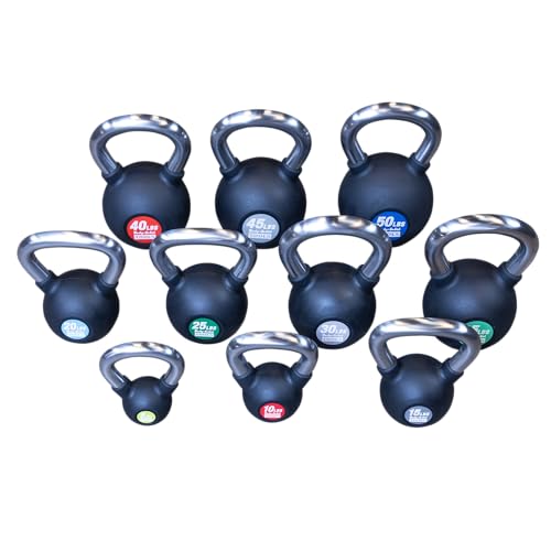 Body-Solid Cast Iron Kettlebell Set 5-50lb Black
