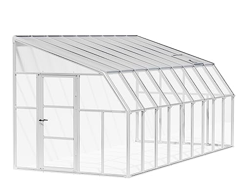 Palram - Canopia Sun Room Polycarbonate Lean-to Solarium 8' x 18', White