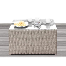 Hassyee Fully Assembled Wicker Conversation Set with Grey Cushions and Metal Frame for Poolside, Lawn, Outdoor Furniture Set with Side Table and Cup Holders for Backyard, Balcony