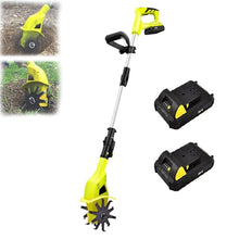 Electric Rototiller,Cordless Garden Tiller,10cm Working Width, 20cm Tilling Depth,for Garden Yard(Size:2*Battery)