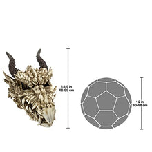 Design Toscano Stoker's Moors Dragon Skull Gothic Garden Statue, Large, 26 Inch, Polyresin, Full Color