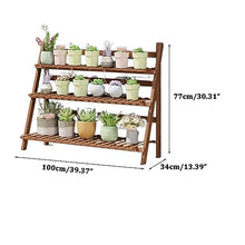 OJKJGYTF Plant standBamboo Plant Stand, Simple Flower Stand for Tall Plant Shelves, 3 Tier Flower Pot Stand, Outdoor Plant Ladder Frame, Corner Plant Display Stand for Multiple Pl