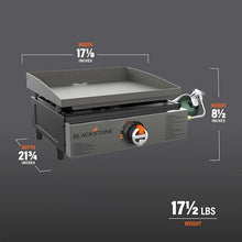 Blackstone 17 Inch Portable Tabletop Griddle 2142 With Stainless Steel Front for Camping and Tailgating, Griddle Accessories, Seasoning, and Gloves