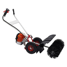 Kebayuneth 2 Stroke 52cc Hand-Pushed Snow Plow, 2.5 Hp Double Handle Sweeper Gas Power Sweeping Machine, Multi-Purpose Snow Removal Tool for Artificial Turf Combing and Trail Brick Cleaning