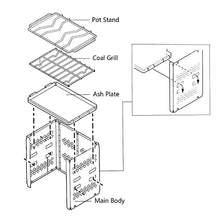 HBJWOV Charcoal Grill Stand Outdoors for Bbq Portable Camping Stove Picnic Barbecue Folding Cooking
