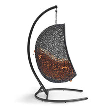 Modway EEI-739-ORA-SET Encase Swing Outdoor Patio Lounge Chair, With Stand, Orange