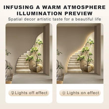 FILWY 3D Wall Art Decor with LED Light, Large Landscape Painting for Living Room, Bedroom, Corridor & Entrance, Vertical Design, 27.61x55.1in (Light Yellow 31.51x47.2in)