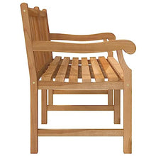 Owoxanthellate 59" Extra Heavy Teak Wood Garden Bench Light Brown Rustic Outdoor Seating for Patio Porch Park Weather-Resistant Solid Wood 3-Person Long Seat