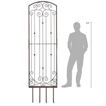 H Potter Premium 8-Foot Iron Garden Trellis - Heavy Duty Plant Support for Climbing Vines & Privacy Screen