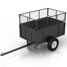 Garvee GarveeTech Heavy Duty 750 LBS Utility Trailer – 17 Cu Ft ATV Dump Trailer with Removable Sides, Pneumatic Tires & Quick-Dump Pull-Behind Yard Cart for Tractors, UTV, Lawn Mowers
