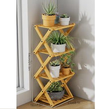 UNYQBFKM Plant Stand Indoor Corner Plant Stand 2/3/4 Tier Plant Shelf Plant Table Bamboo Plant Stand Foldable Planter Holder Flower Stand Display Rack,C-19 * 23 * 54cm