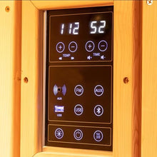 AURGOD Far Infrared Wooden Sauna, Luxurious Canadian Hemlock Sauna with 2 Oversize Recliners, 220V, 3400 W, 9 Heating Element, Bluetooth Speakers, 7 Color Light, Oxygen Bar-Fast Delivery