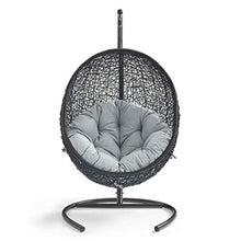 Modway EEI-739-GRY-SET Encase Swing Outdoor Patio Lounge Chair, With Stand, Gray