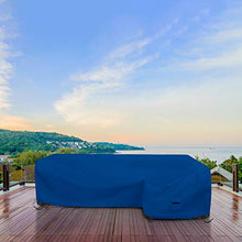 Patio Sectional Sofa Cover 18 Oz - 100% Waterproof & Weather Resistant PVC Coated 83" x 104" x 31" x 32" L Shape Sofa Cover for Indoor/Outdoor (Right Side Sofa, Blue)