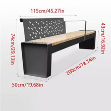 BGGJJ Outdoor Bench Park Chair Outdoor Bench Shopping Mall Seat Square Community Solid Wood Leisure Public Backrest Bench Park Benches for Outside(4)