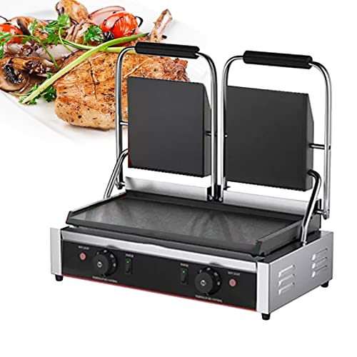 Electric Countertop Griddle Grill Stainless Steel Flat Griddle Hotplate Bbq Kitchen Grill Adjustable Temp Control Restaurant Grill for Camping Outdoor Tailgating Kitchen Home Barbecue,813a