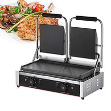 Electric Countertop Griddle Grill Stainless Steel Flat Griddle Hotplate Bbq Kitchen Grill Adjustable Temp Control Restaurant Grill for Camping Outdoor Tailgating Kitchen Home Barbecue,813a