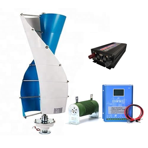 3KW Vertical Wind Turbine Generator Kit, 12V 24V 48V 96V 120V, Maglev Three Phase Generator With Intelligent Controller And Inverter For Home Power System(12V)