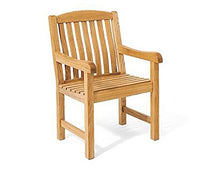 WholesaleTeak New 5 Pc Luxurious Grade-A Teak Wood Outdoor Dining Set - 60" Round Dining Table and 4 Devon Arm/Captain Chairs #WHDSDVl