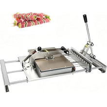 8/12 Hole Manual Mutton Skewer Machine, Stainless Steel Kebab Tool, With Anti-slip Baffle, Adjustable Structure, For Bamboo Skewers, Round Steel Skewers, Flat Steel Skewers 12 Hole
