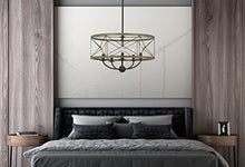 Cal Lighting FX-3685-5 Transitional Five Light Pendant from Modica Collection in Bronze / Dark Finish, 27.50x22.00x22.00, Distress Ivory/Iron