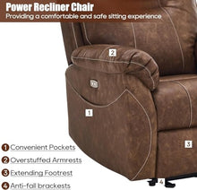UOPYNE Oversized Power Lift Recliner Chair for Seniors with Heat and Massage, Large Leather Electric Reclining Sofa with Remote Control, USB Charging Port and Side Storage Pockets
