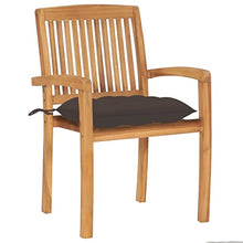 RJPLMFV Patio Chairs 2 pcs with Taupe Cushions Solid Teak Wood Outdoor Chairs Balcony Chair Deck Chairs for Gardens, courtyards