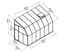 Palram Canopia Rion Sun Room Lean-to Greenhouse DIY Kit 6x12 FT White