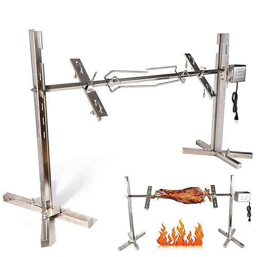 JYXYXSCP Automatic Grill Kit, Stainless Steel Grill, Pork Roast Rack, for Picnic Camping (45.5x29.5 Inch)