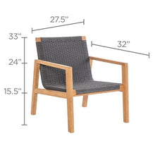 Royal Teak Collection ADCC-G Admiral Club Chair with Arm Support, Charcoal