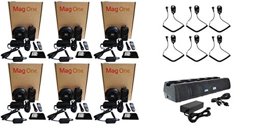 SR-Moto BPR40-U16 UHF 4W 16 Channel Radio with Speaker Microphone & Multi Unit Charger (6 Pack)