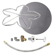 Spotix HPC Penta Match Lit Fire Pit Burner Kit with 24-Inch Stainless Steel Burner and 30-Inch Round Flat Pan, Natural Gas, Polished Chrome, with Flange, Key, Valve, Flex Line and Fittings