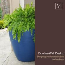 Mayne Milano 30in Round Modern Planter, Black