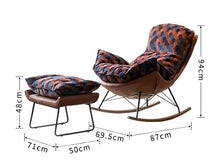 RFBXZPTADNU Rocking Chair with Footrest Upholstered Lounge Armchair