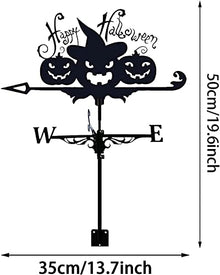 Metal Weathervane Outdoor Stainless Steel Weather Vane Yard Wind Vane Direction Wind Direction Indicator for Farm Yard Garden Gazebo Decorations (Horseback Riding) (Pumpkin Head)