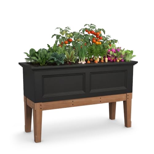 Mayne Fairview 48in Self-Watering Rectangular Elevated Garden Bed, Black
