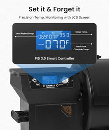 Z GRILLS ZPG-550B2 Wood Pellet Grill & Smoker with PID 3.0 Controller, 553 sq in Cooking Area, Meat Probe, Hopper Cleanout, 8 in 1 BBQ Grill Outdoor Auto Temperature Control, Black