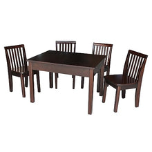 IC INTERNATIONAL CONCEPTS Table with 4 Mission Juvenile Chairs Rich Mocha