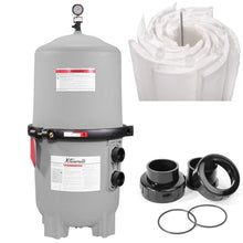 XtremepowerUS De Pool Filter In Ground Pool 120 GPM DE Filter Swimming Pool Filter 62 Sq Ft Gray