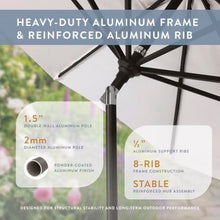 California Umbrella 10-Year Protection 11-Ft Outdoor Patio Umbrella, Pacifica Fade-Resistant Fabric, Crank Lift, 8-Rib Aluminum Frame, Bronze Pole, Natural
