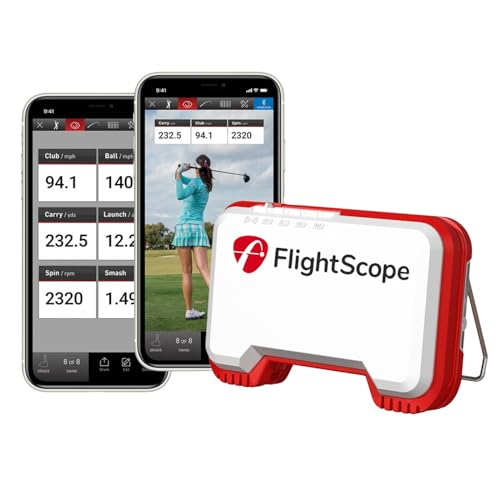 FlightScope Mevo Portable Personal Launch Monitor for Golf White with Red Trim