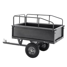 GFDGFD 600LBS Heavy Duty Dump Cart Trailer, 17 Cu.Ft Tow Behind Wagon with Dual Dumping System, Steel Garden Cart for ATV Lawn Tractor, 15" Pneumatic Tires