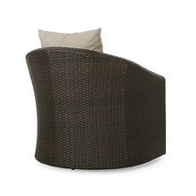 Christopher Knight Home Darius Outdoor Aluminum Framed Wicker Swivel Chair with Water Resistant Cushions, Mix Brown / Mix Khaki
