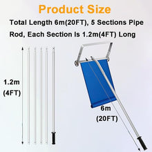 WGFXYBFY Extendable Pole Snow Roof Rake, Aluminum Snow Roofing Shovel, with Non-Slip Handle, Rollers and Oxford Cloth Slide for Removing Snow, Leaves,30FT