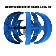 48V,HYZHANHONG 10000W Vertical Axis Wind Turbine Generator, 5 Blades Wind Turbine Kit 2M/S Wind Speed Starting Wind Power Generator for Home, Camping -Blue
